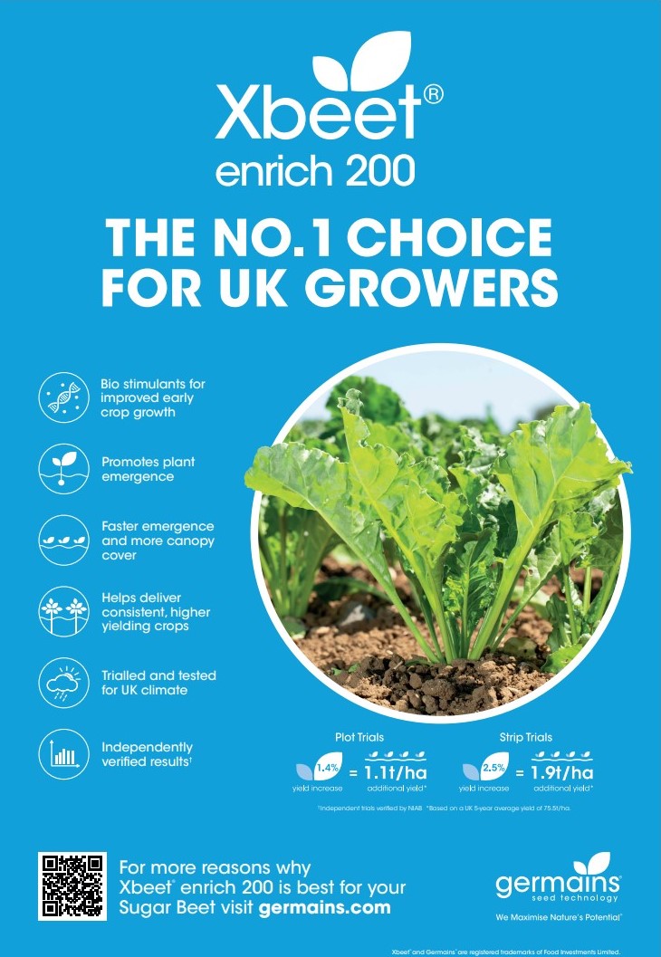 GermainsUKBeet's tweet photo. The trusted choice for growers, we've been applying breakthrough bioscience to support British sugar beet industry for 50years+
We are pleased to support @BBRO_beet #BeetField22 this month - find out more about #Xbeet #enrich200 benefits here https://t.co/69VmUCW2Ai https://t.co/q2D2UV8Dt6
