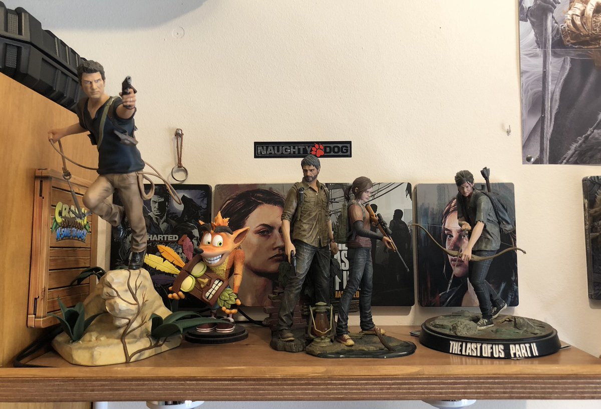 thrashvokk's tweet photo. Buenos dias!🖤 Hoy me ha dado por redistribuir figuras, y he creado un rincón full @Naughty_Dog 🔥 ¿Os mola? Feliz martes!😎 #Uncharted #TheLastOfUsPart2 #CrashBandicoot @PlayStationES https://t.co/AQtiKvwO44