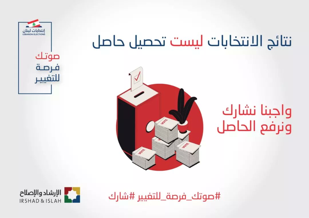 MultaqaNour's tweet photo. ضروري نرفع الحاصل الانتخابي 
ضروري نشارك 

#شارك #صوتك_فرصة_للتغيير 
#انتخابات2022

💠 جمعية الإرشاد والإصلاح الخيرية الإسلامية https://t.co/cj65xOa5J0