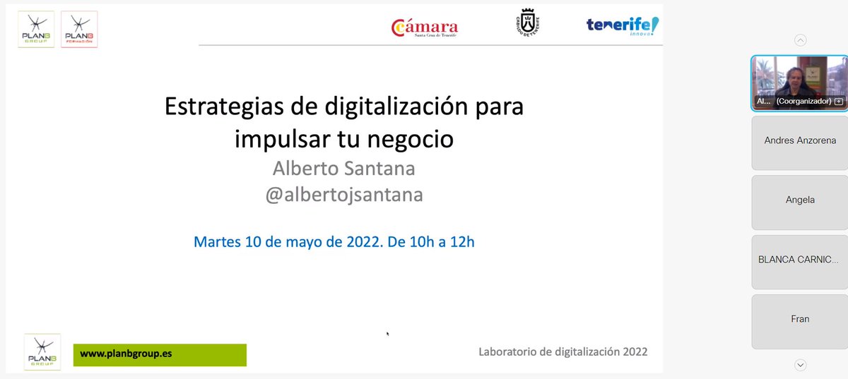 planb_group's tweet photo. 💡Avanzar en competitividad a través de estrategias de #TransformaciónDigital es el tema del primer #webinar de #LabDigitalTenerife.
En él podrán conocer de la mano de nuestro director, @albertojsantana, cómo integrar de forma eficiente las TIC en sus organizaciones.
#BePlanB https://t.co/jHZX2LikWn