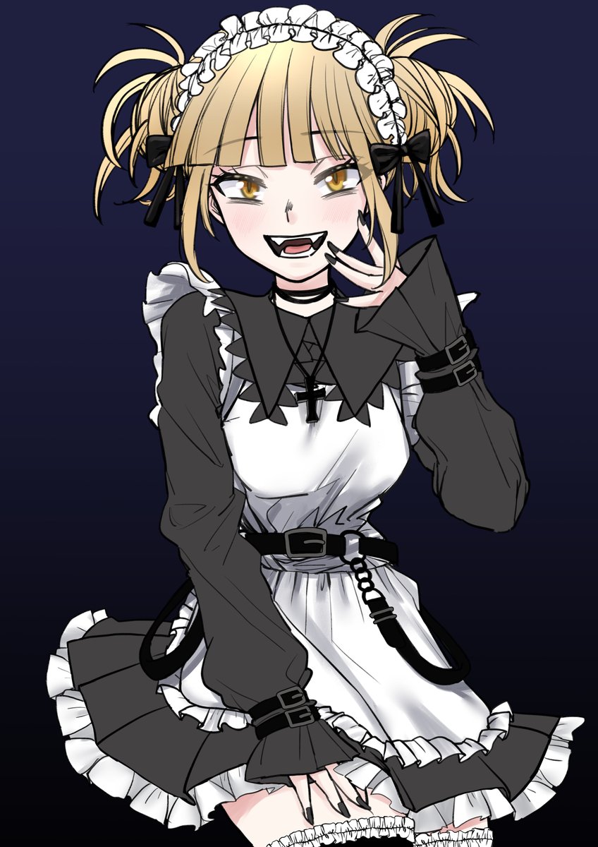 トガちゃん「完成できなかったけど。トガちゃんメイド #メイドの日 #トガヒミコ #トガちゃん」|餅田いずみ⭐️ご依頼受付中のイラスト