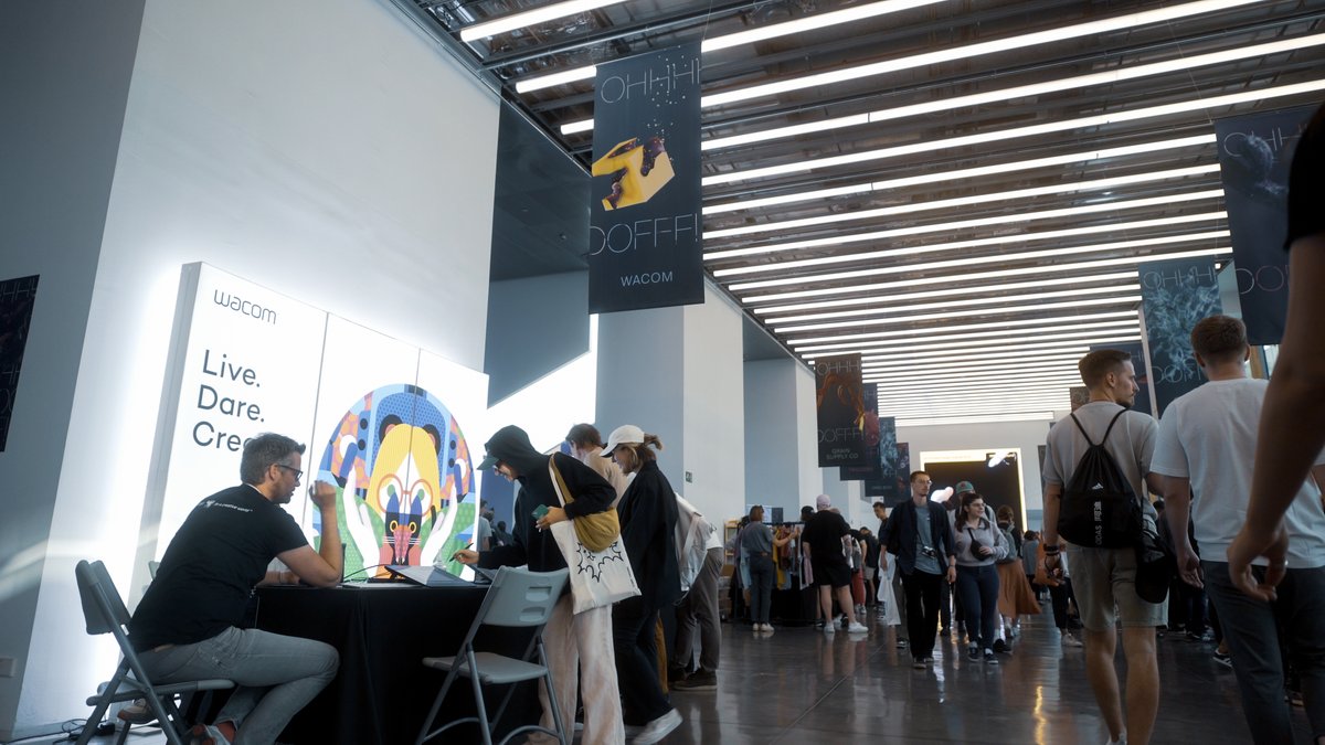 wacom's tweet photo. We had a blast at @OFFFest
Thank you to everyone that visited our booth and attended to the amazing workshop by @_MrNunez_
So good to be back at physical events and engage with so many artists and creatives! ⚡️
#OFFF2022 #OFFFBarcelona #OFFFfestival https://t.co/BXXJnFaJ11