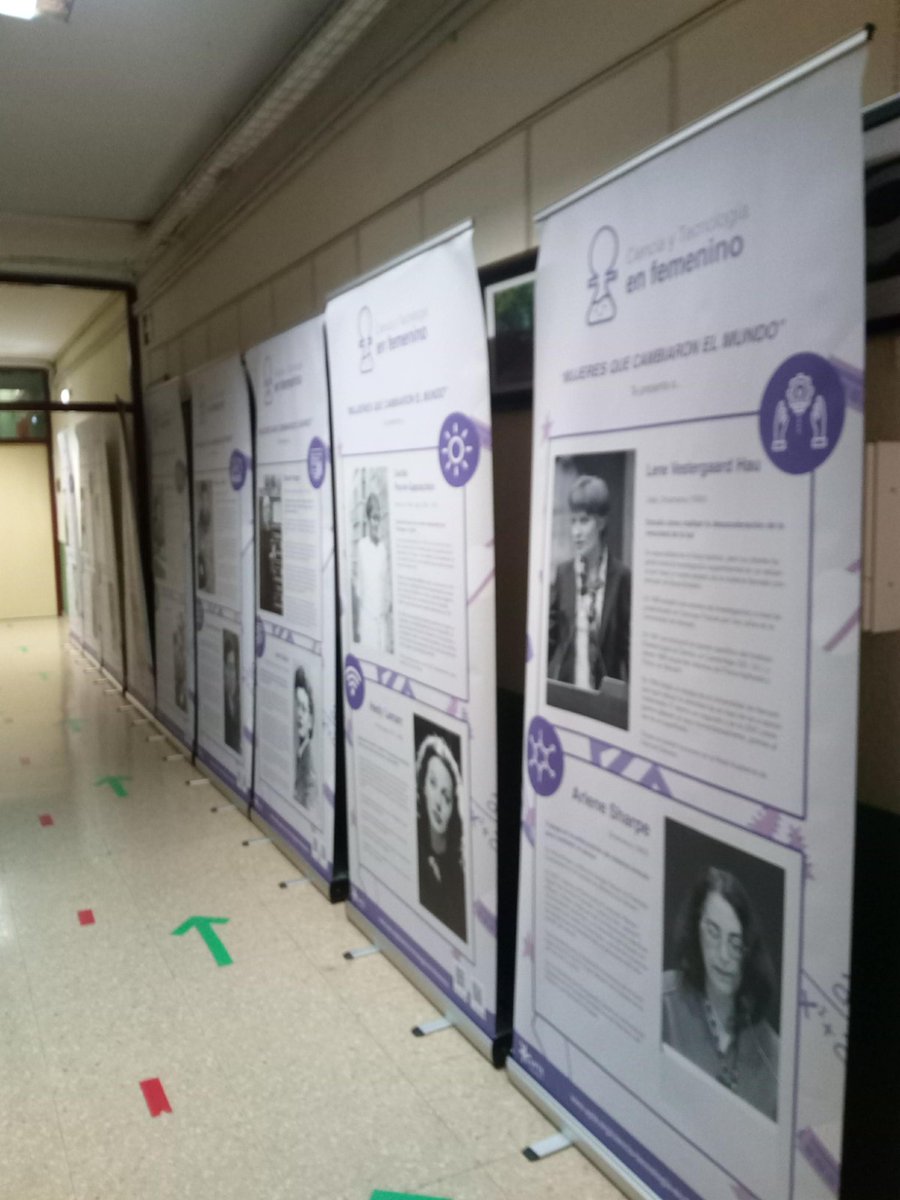 Y ya tenemos la exposición “Mujeres que cambiaron el mundo” y “Mujeres que cambian el mundo” en el @iespedrodeluna.
📢 Apoyamos las vocaciones científicas entre estudiantes de secundaria. 
💜👩🏽‍🔬 ¡Sé científica!