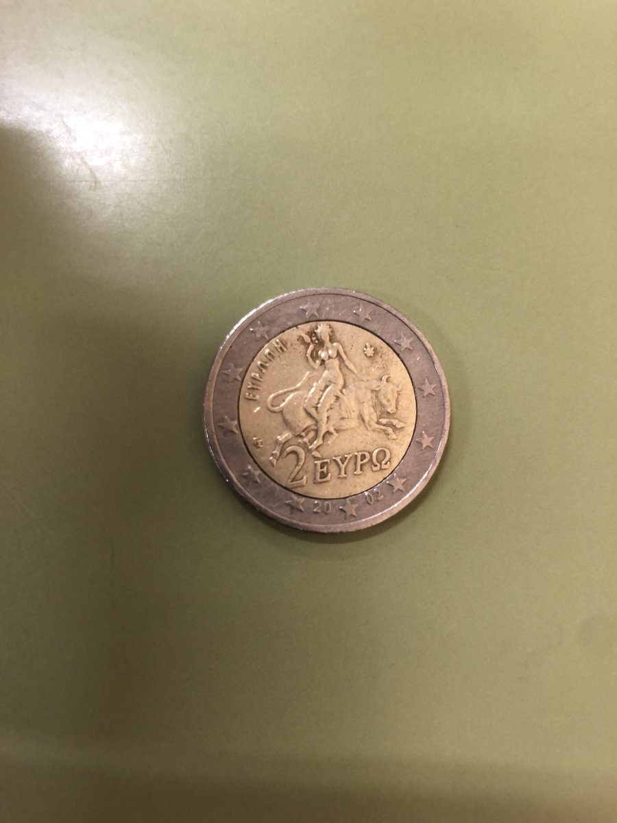 ValeroBlass's tweet photo. Aquesta és la moneda del rescat d'Europa simbolitzat a un mite grec #GentdElx https://t.co/umRQlczvvv