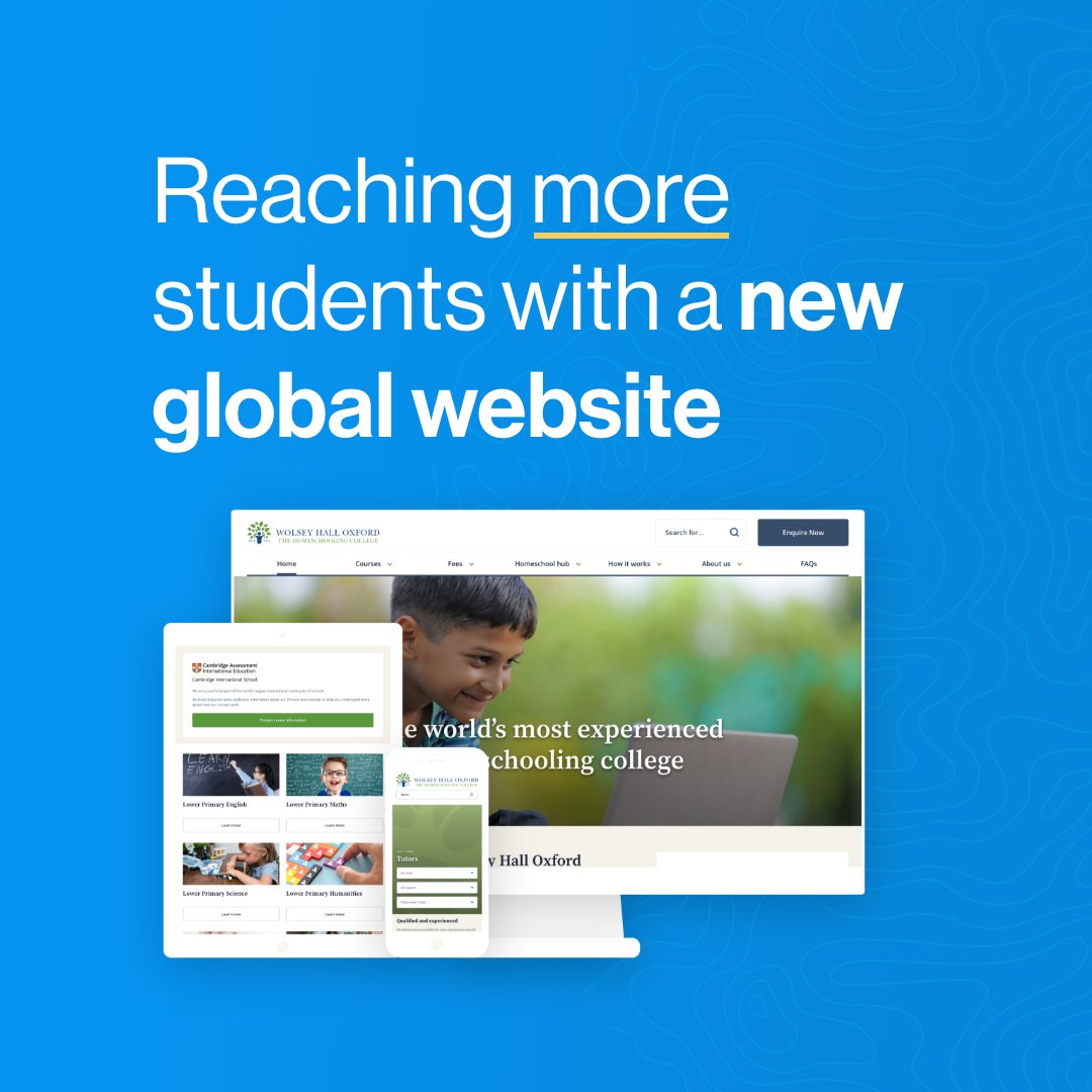 ElectricStudio's tweet photo. Wolsey Hall struggled with their website
for year so they tasked Electric Studio to fully redesign
and rebuild it to make it easier to manage, more user
friendly and ready for the future.

Read case study: https://t.co/RzOrEvdPTS

#wordpress #website #websitedesign #webdesigner https://t.co/hpYqQAglw9