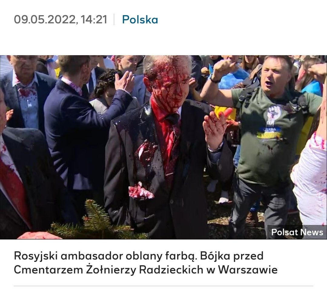 mzygmunt's tweet photo. @RusEmbIran @mfa_russia Because if they would go outside they may be ccoated with red paint as it happened in Poland! 
#StopRussianAggression https://t.co/yk3Lfe1B4H