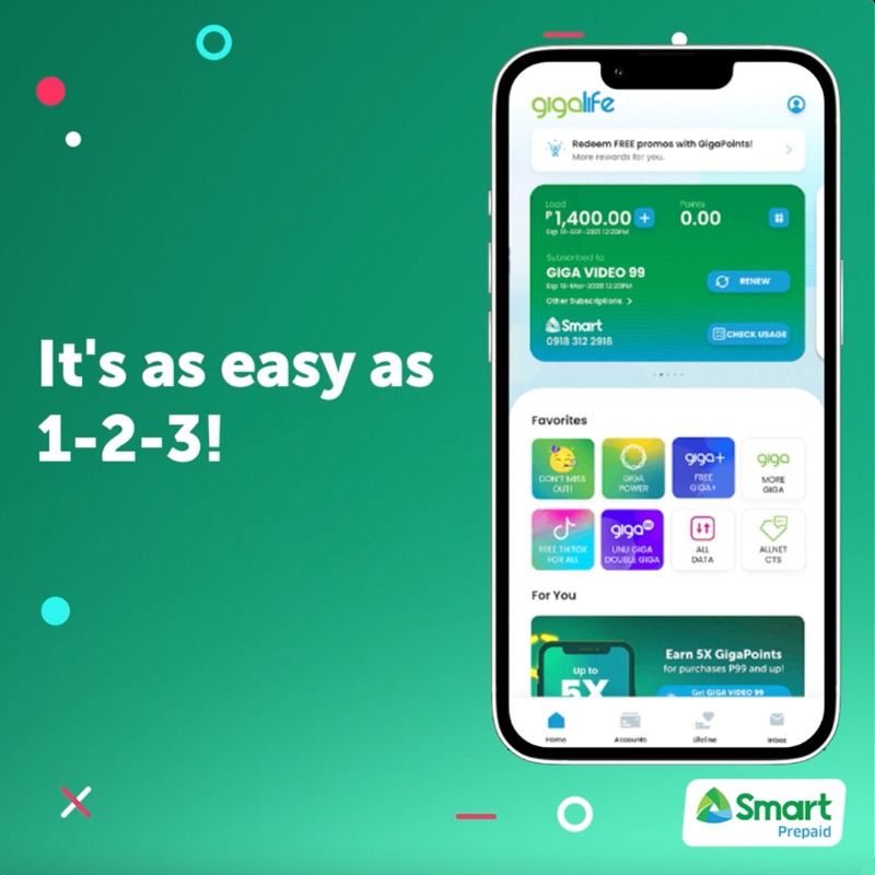 LiveSmart's tweet photo. We’ve got great news for all Tiktokers out there. You can now get 1GB of Tiktok for FREE when you buy load or subscribe to promos via the GigaLife app: https://t.co/tjCautVVgV

Here’s how you can claim yours today.