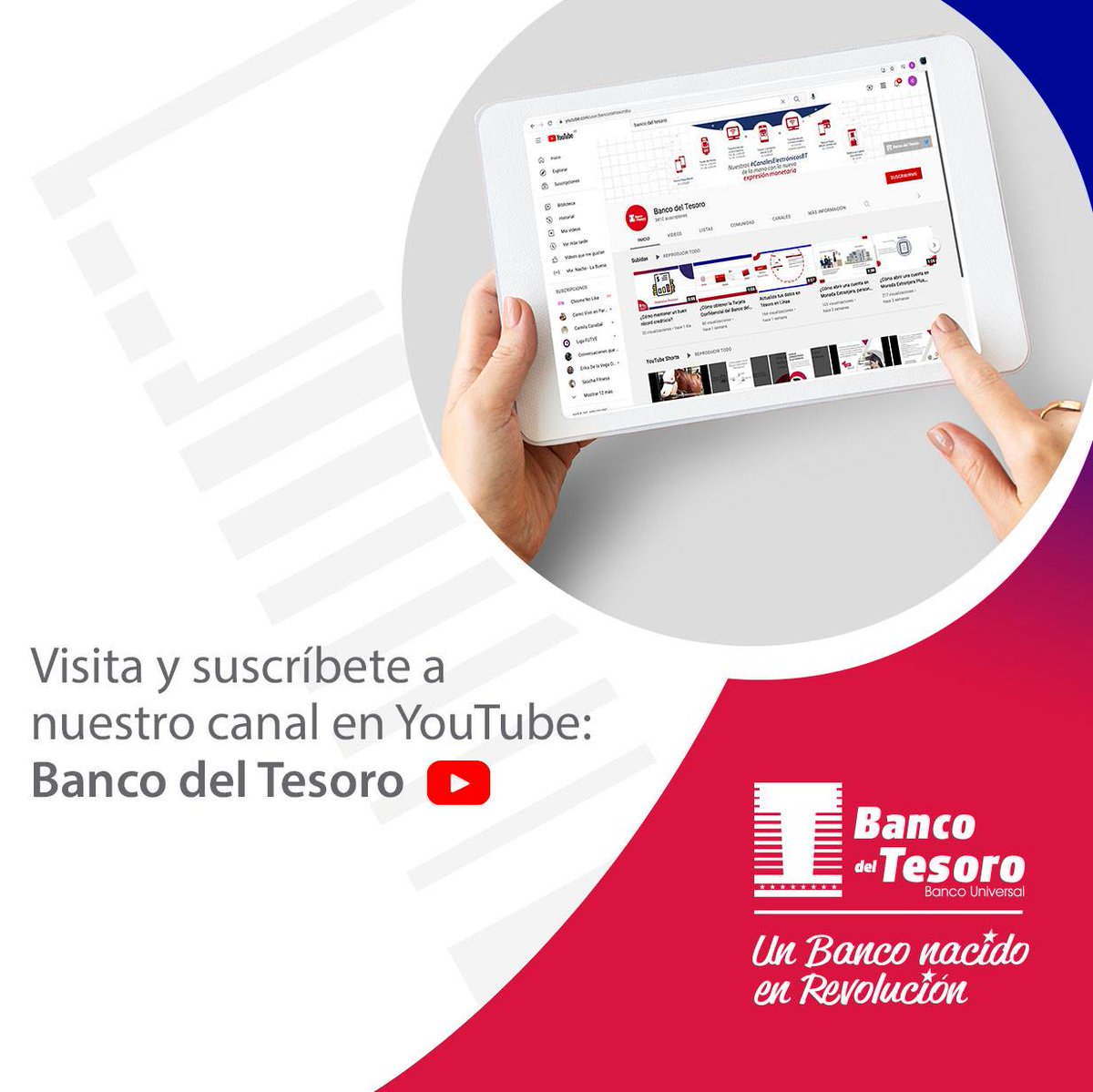 bcodeltesoro's tweet photo. ¡Buenos días!

nuestro canal📽️ en YouTube: Banco del Tesoro y suscríbete 👉
https://t.co/BU0aAOOO15 https://t.co/smXQnGhQ9w