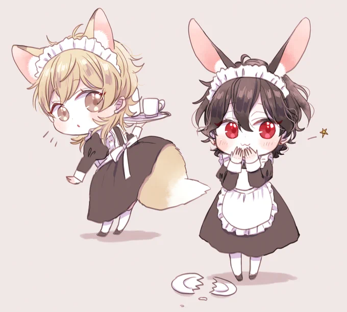 メイドの日と聞いて🐰🦊(滑り込み失敗) 
