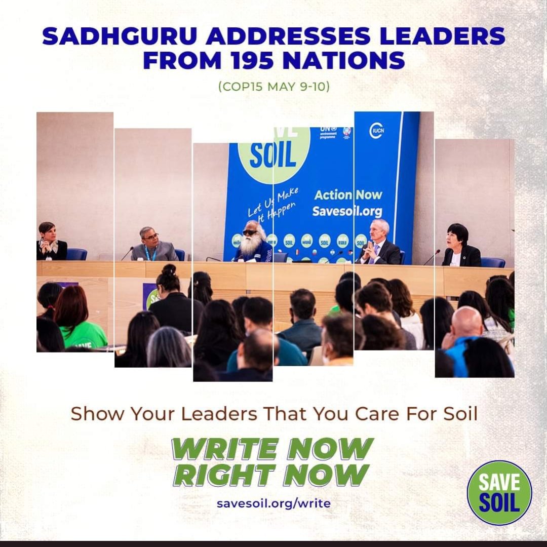 v_vnaveena4's tweet photo. Sadhguru has relentlessly been playing his part without saying “I’ve done my bit”! 
Power of a true humanitarian who won’t rest until the mission is accomplished!
#savesoilCOP15 #SaveSoilAtCOP15
@narendramodi 
@Tejasvi_Surya https://t.co/Hp7FJaljVB