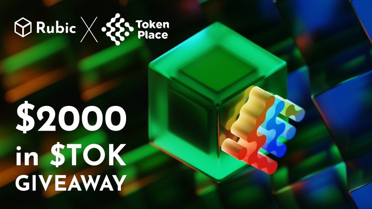 CryptoRubic's tweet photo. We're excited to announce the Tokenplace Giveaway on Rubic! $2,000 in $TOK for 40 winners. 🐋

1. RT this &amp; follow @CryptoRubic + @TokenplaceTOK
2. Sign up at https://t.co/jodUPpmOM6 &amp; post a screenshot in the comments 👇🏻
3. Tag a friend

The #contest ends May 17th, 3:00 PM UTC. https://t.co/HnTPQhfDhE