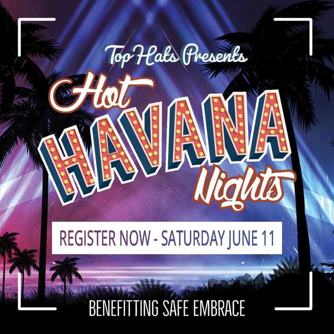 SafeEmbrace's tweet photo. Hot Havana Nights has much to offer!

We’ve got tasty food, incredible drinks, and even hand rolled cigars - for a night of dancing and Summer fun all for a good cause!

Learn more about this event by clicking the links below.

Info on Hot Havana Nights: https://t.co/Ba4m7zC3RB https://t.co/yx4hUMVpjK
