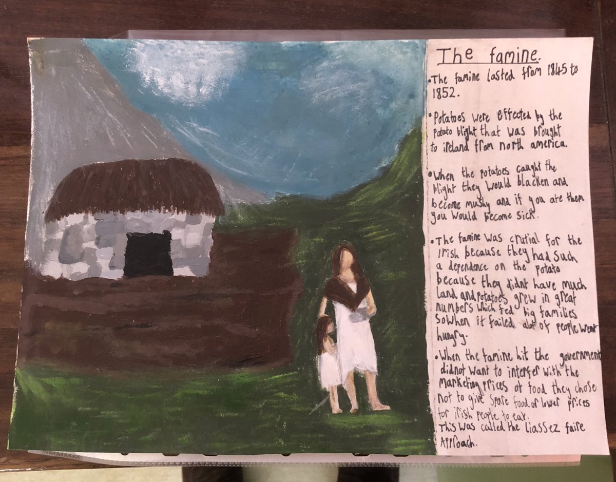 Kld8S's tweet photo. First time trialing a commemoration of the Irish Famine with Year 9 and absolutely blown away with the results. Will definitely be a feature in the scheme going forward 🤩 https://t.co/Fldu7JGnNU