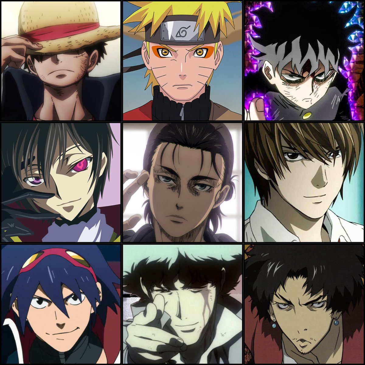 3x3 of some of my favorite anime protagonists 😮‍💨🔥