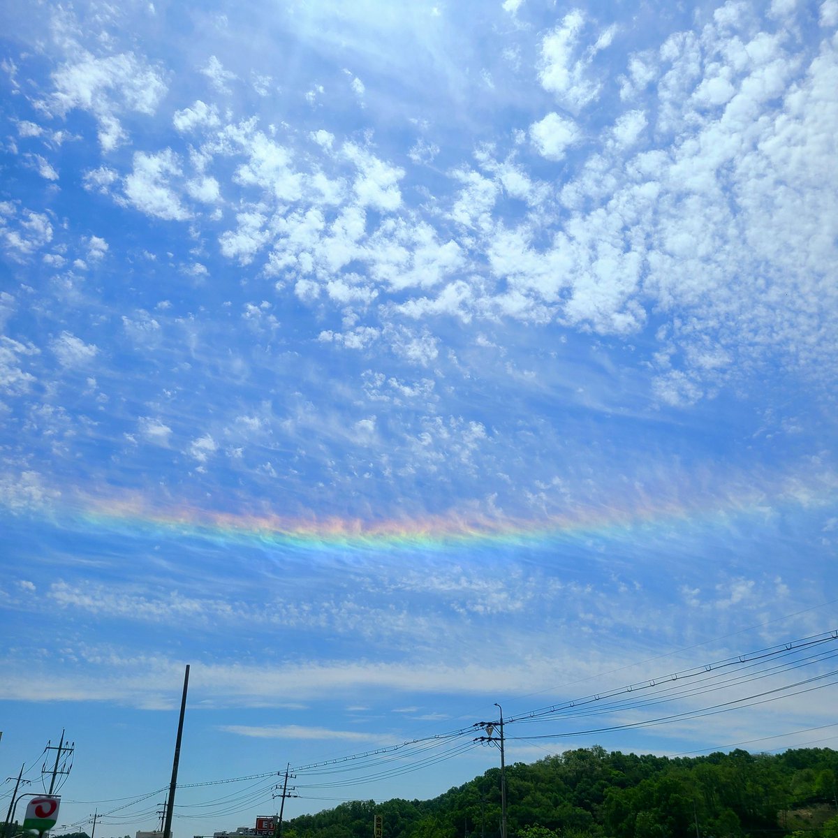 오늘 낮 하늘에 무지개가 떴어요
좋은 일이 일어날 것 같네요😊