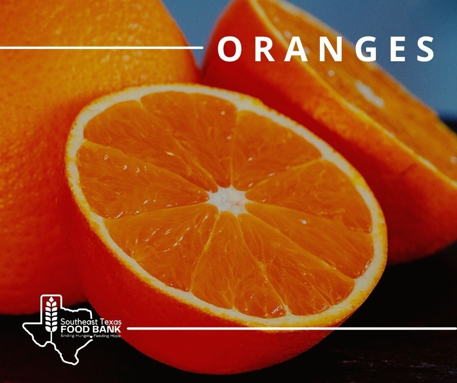 Did you know an orange has over 100% of your recommended daily amount of #VitaminC? This vitamin is a great nutrient to protect against the common cold and helps promote a healthy immune system. #setxfoodbank #healthyfoods