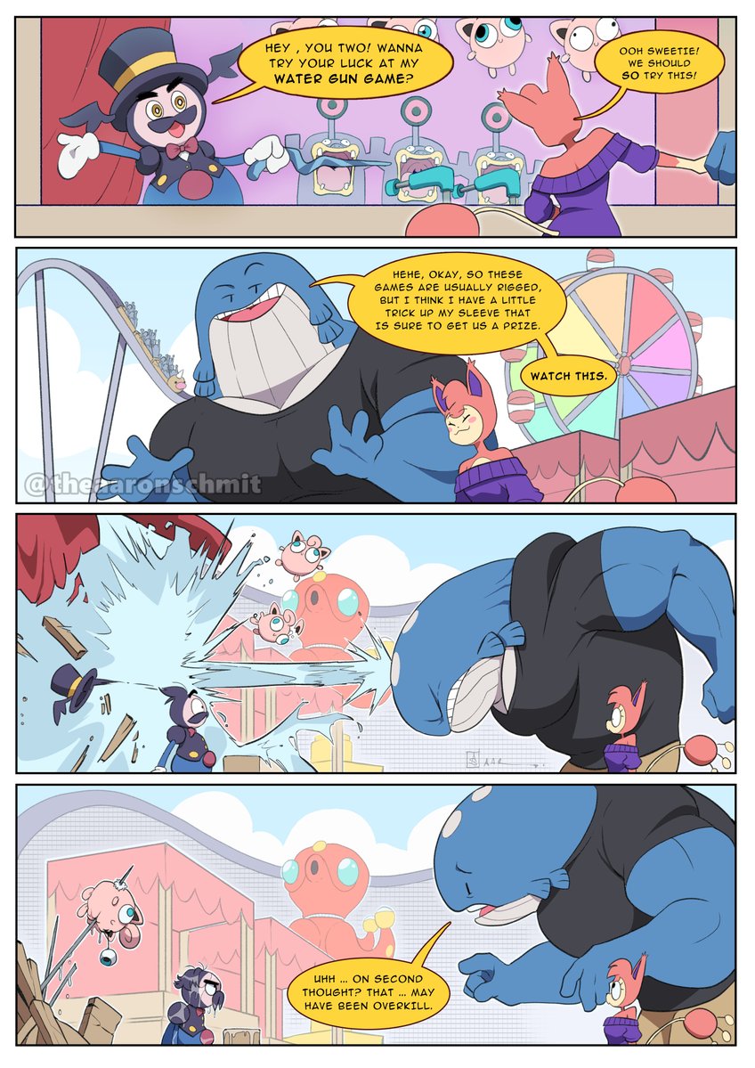 Skitty and Wailord go on a theme park date. #TinderSkitty 