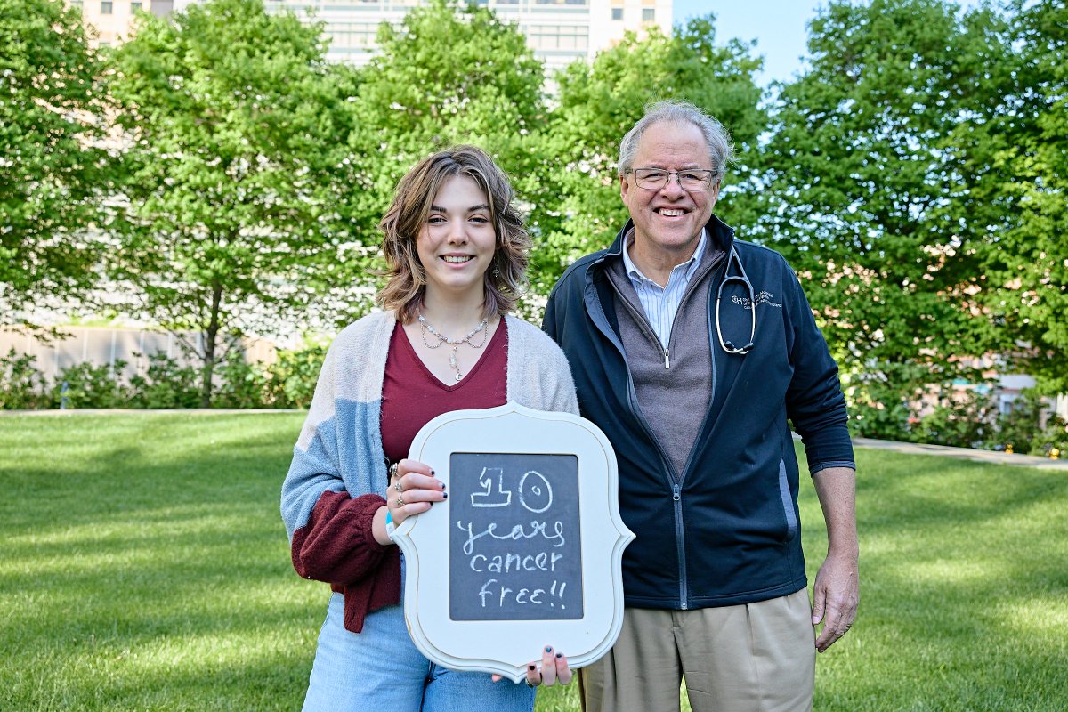 ChildrensPhila's tweet photo. Our patient Emily Whitehead is celebrating a major milestone today: 10 years cancer free! She was the first pediatric patient in the world to receive CAR T-cell therapy, in collaboration w/ our partners at @PennMedicine. Catch her on the @TODAYshow tomorrow morning! https://t.co/NbR4Q1qlkA