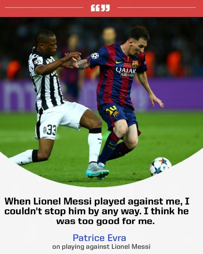 DashingYamal's tweet photo. Patrice Evra thinks that stopping Lionel Messi was IMPOSSIBLE😳 https://t.co/YM7zmACZL8