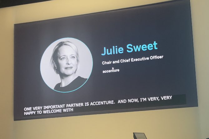 DPereles's tweet photo. @JulieSweet as part of the keynote at #SAPPHIRE2022 @sap @accenture https://t.co/Dxteun60Qt