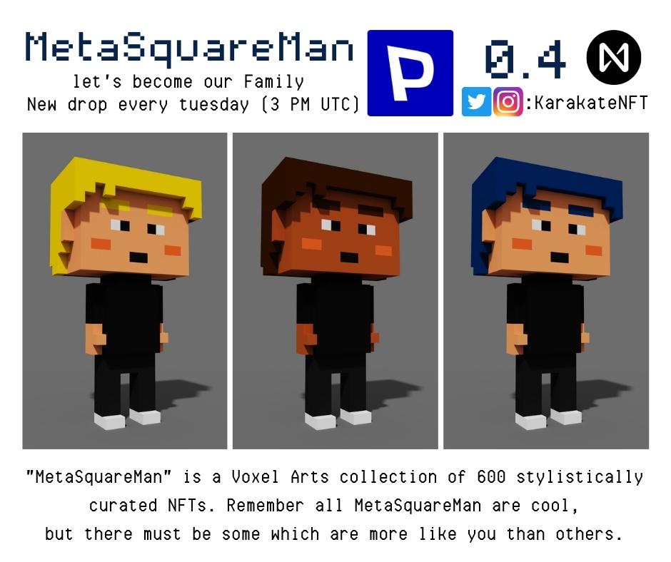 KARAKATEnft's tweet photo. MetaSquareMan Drop!!!
:
All MetaSquareMan are cool, but there must be some which are more like you than others
:
Start Price >> 0.4 Near
https://t.co/4l3KgMtyfH
:
#nftart #nftartist #nftdrop #nftcollectors #Pixelnft #paras #cryptoart #digitalart #tradingcards #NFTs #NFTDrop https://t.co/yaUZ9fbeM7