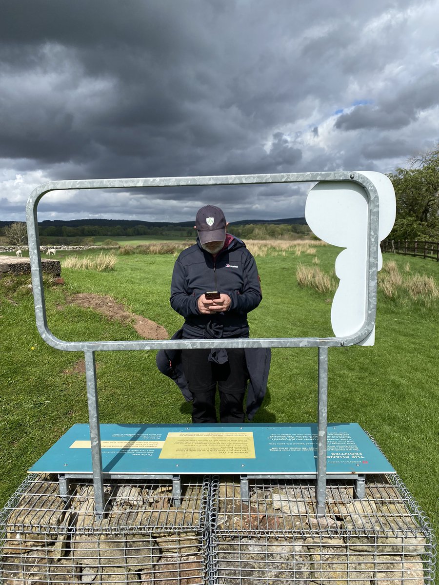 #WalkingandTalkingYourWay #HadriansWall @RedfernNeil catching up with his correspondence at Birdoswald