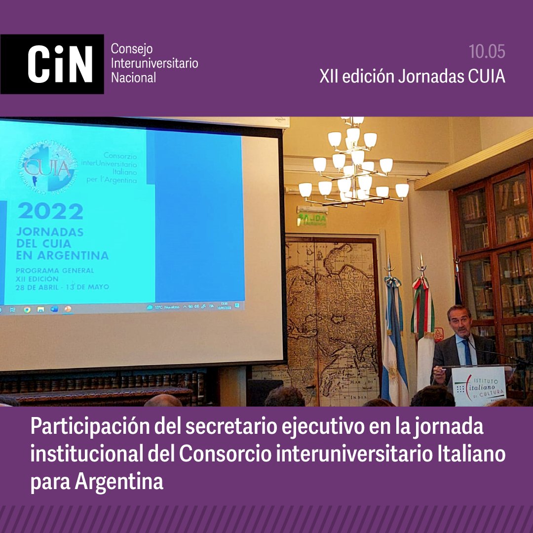 CINoficial's tweet photo. 🇮🇹 🇦🇷 El secretario ejecutivo del @CINoficial, Mario Gimelli, expuso esta mañana en la jornada institucional del Consorcio interuniversitario Italiano para Argentina #CUIA.
La XII edición de este espacio se lleva a cabo hasta el 13 de mayo en Buenos Aires. https://t.co/Bi6YfzSug5