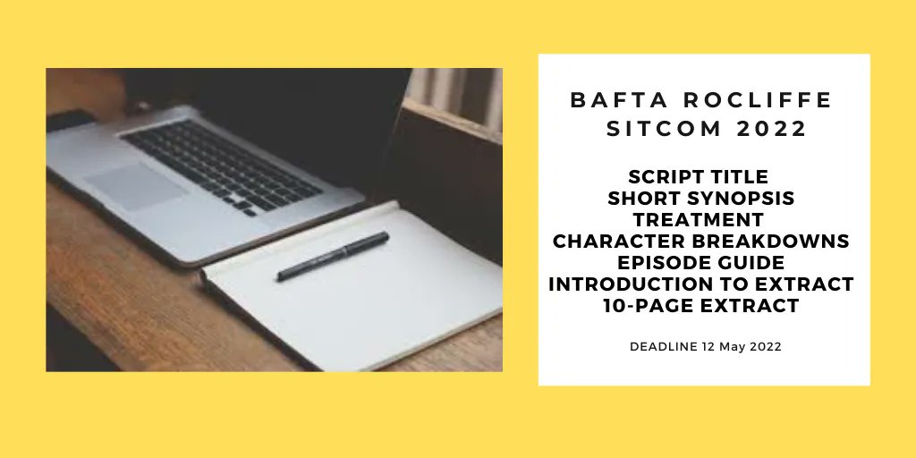 rocliffeforum's tweet photo. *SCRIPT CALL* Get your submissions ready and don't forget the essentials for the @BAFTA Rocliffe SitCom script call. Closing Thurs, 12 May. 
https://t.co/u5vh5uGFtT 

#competitions #amwriting #screenwriting #TV #screenwriters #filmmaking #scriptcall #deadline #scriptwriting https://t.co/vHo5I9GZYl