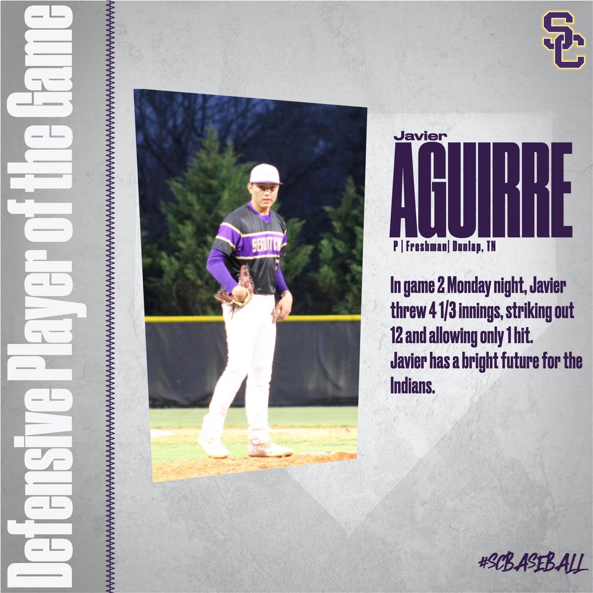 SeqCoBaseball's tweet photo. Game 2 Defensive Player of the Game https://t.co/7X0ZgFTB30