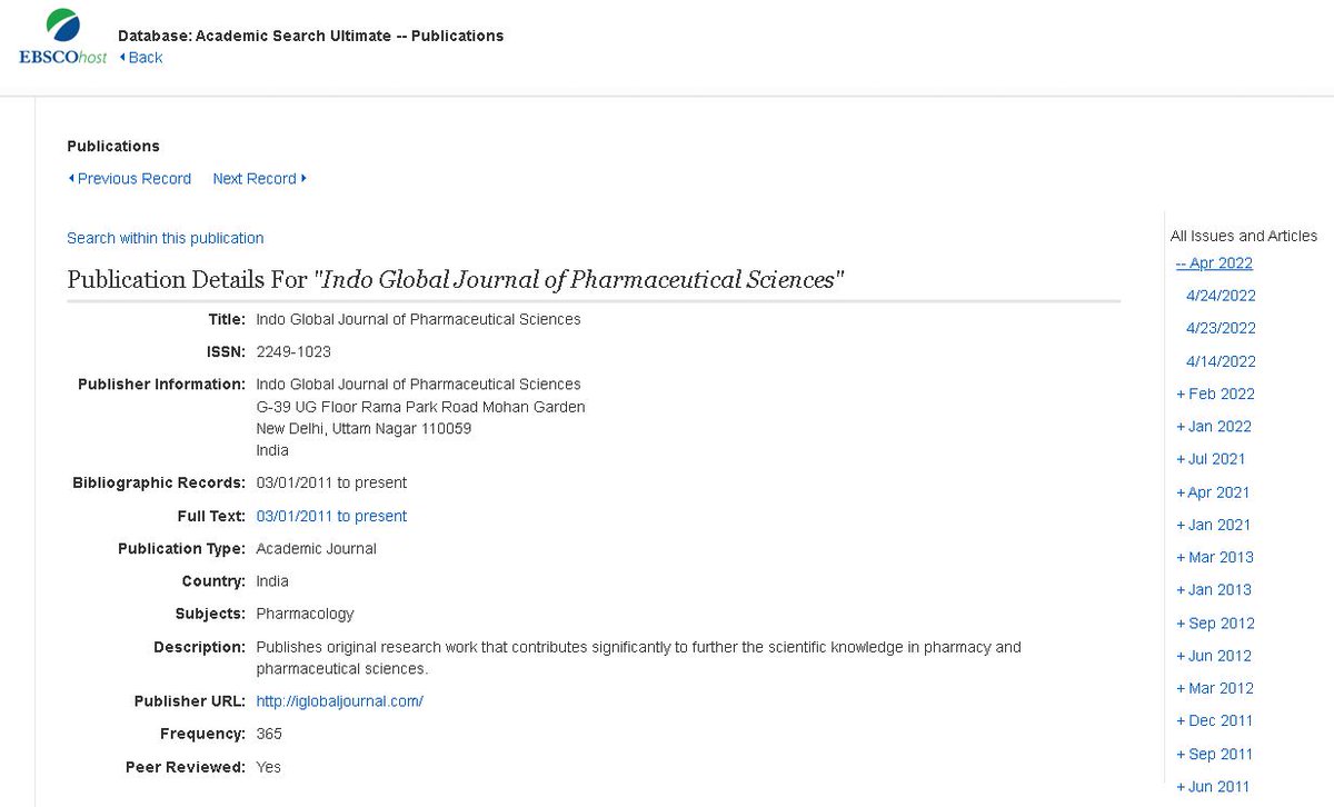 indo_journal's tweet photo. Articles published in Indo Global Journal of Pharmaceutical Sciences are well indexed and abstracted in the well-renowned indexing agency, EBSCO Information Services. @indo_journal #NPMND #INPST #DHPSP #Publication #Journal #EBSCOhost @rajeevksingla @Shailja06945719 #SciComm #sci https://t.co/ASmPSWHho0