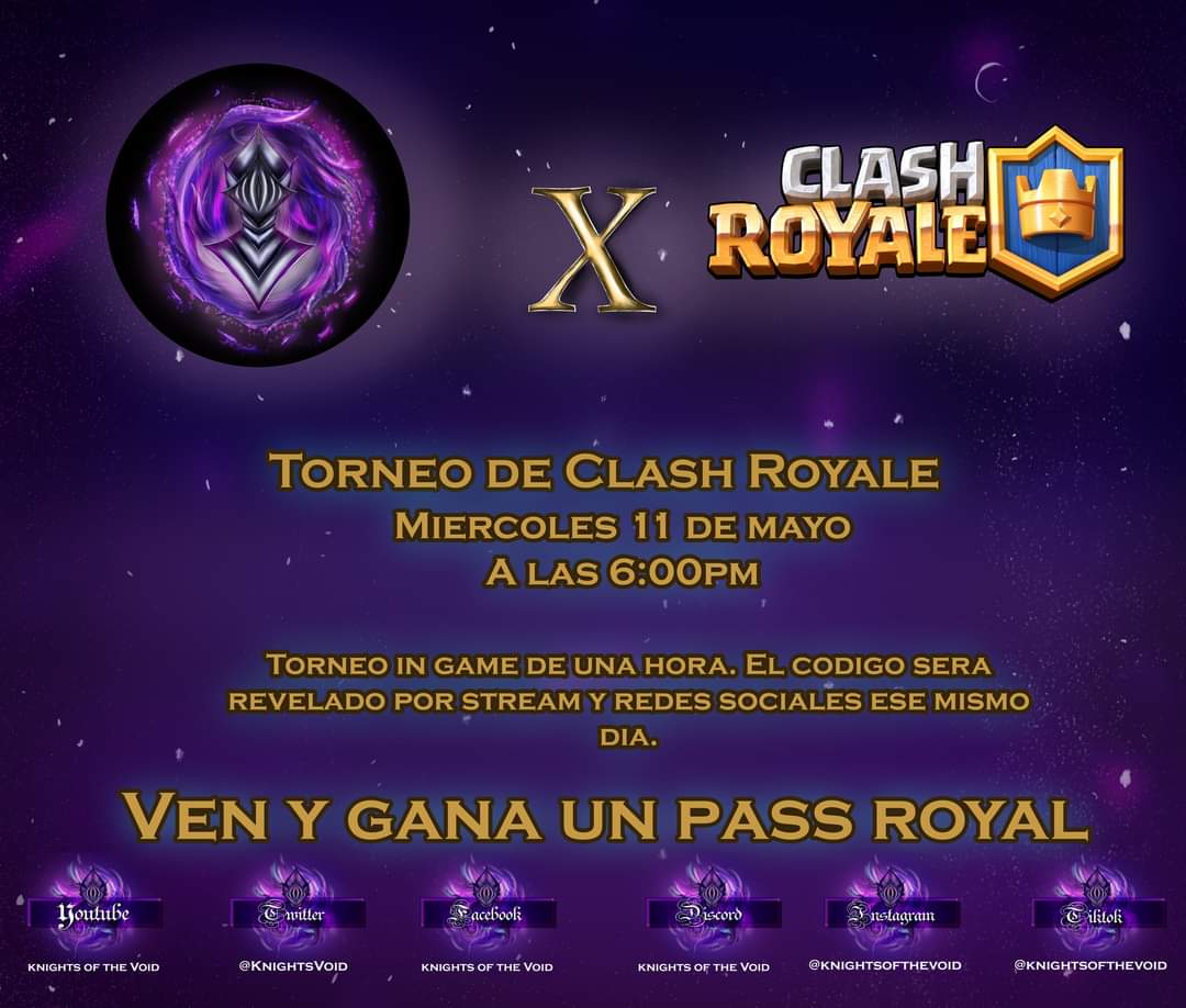 Torneo de #clashroyale . Con stream incluido 🔥 Ven y gana tu pase de batalla