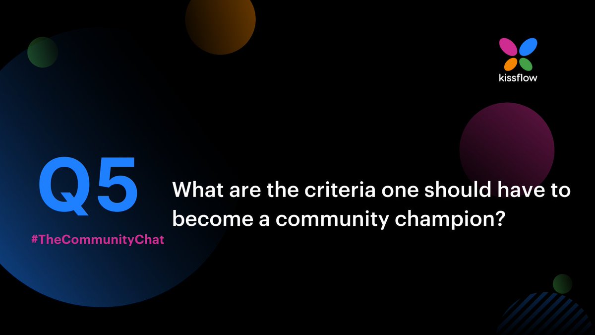 KFCommunitySW's tweet photo. Here you go, our final question of the day, Q5: What are the criteria one should have to become a community champion?@VVoPham
#TheCommunityChat #community #onlinecommunities #TuesdayChat #TwitterChat #livenow https://t.co/U9K32cqYj4