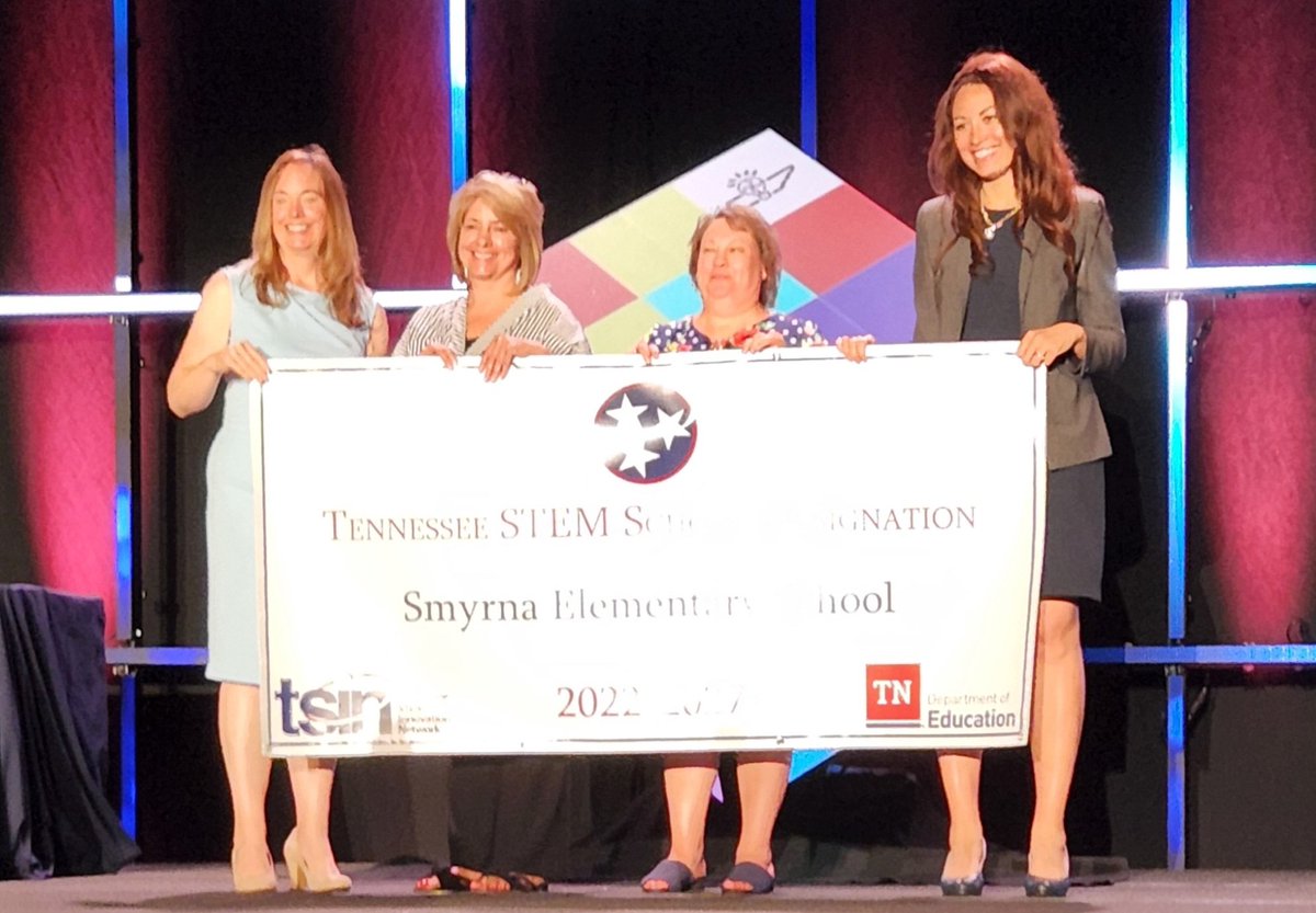 SweeneySESCoach's tweet photo. We did it! @SmyrnaElem_TN is now a STEM designated school! Way to go! #stemdesignated #excitementabounds https://t.co/70HGEQtjjL