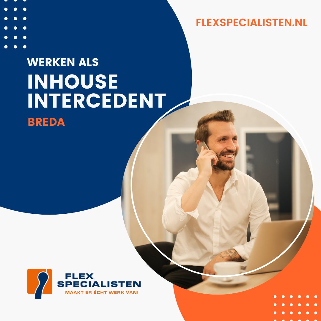 FLEXSPECIALIST's tweet photo. Voor onze Inhouse locatie in Breda zijn wij op zoek naar een fulltime Intercedent (m/v). Ben jij daadkrachtig, dienstverlenend, enthousiast en een echte verbinder? 

Meer info: https://t.co/gbuTrEAHug

#werkenbijflexspecialisten #vacature https://t.co/myJcDPawEi