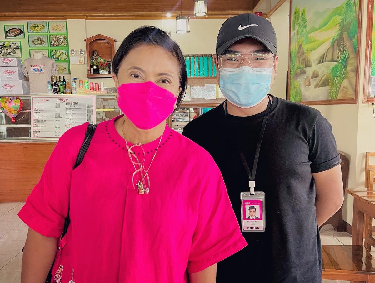 xtian_mano's tweet photo. Following and tailing the campaign trail of VP @lenirobredo, who works for 18 hours a day, was and will never be a joke, and it’s an honor to be part of it. https://t.co/GxAlOfxMNF