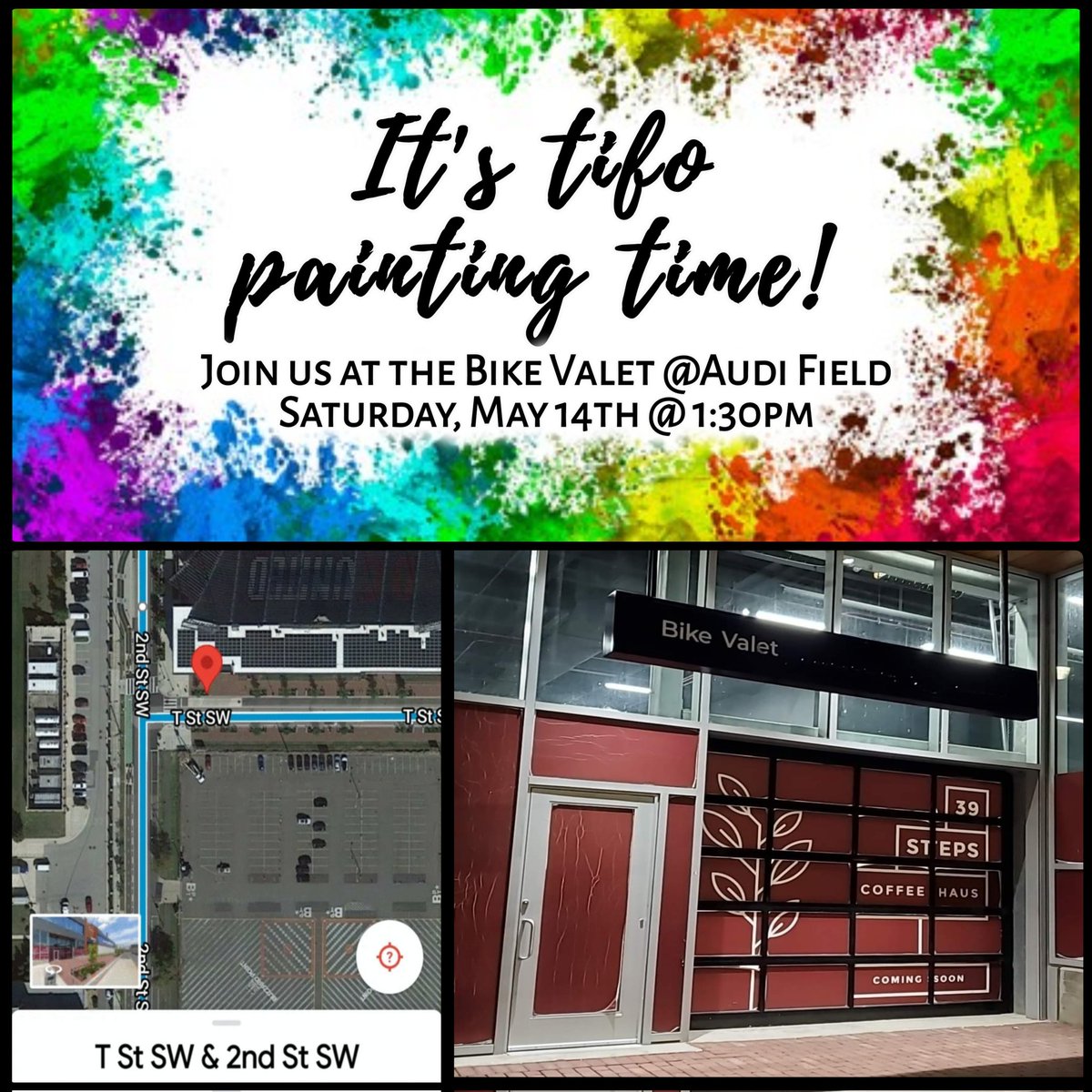 ChicoStandTifo's tweet photo. Hey y'all, we're doing a paint party this Saturday for the @DCSCORES kid's night match (on May 18th), help us get the word out! ⚽️❤️🖤🖌🎨
@dcunited @ScreamingEagles
@202Unique @RoseRoomCo
@DistrictUltrasX @unitednightout
Event info ⬇️
https://t.co/7uOELzeqjR https://t.co/7faqoI0WRL