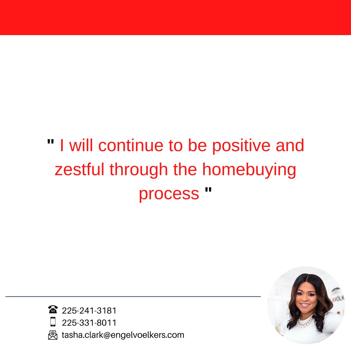EVTashaClark's tweet photo. HOMEBUYERS AFFIRMATION ✨

You may be a little overwhelmed with everything. From the preapproval process to the home search, there’s a lot to understand and navigate. In the midst of it all, it’s okay to take a breath and remind yourself that it’s all worth it.

Say it with me: https://t.co/YeBIXVUVtp