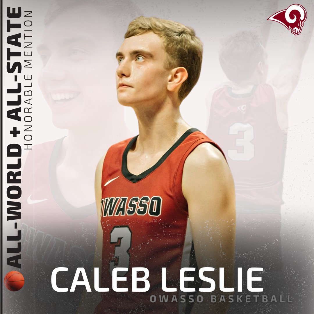 🎉 Congratulations to <a href="/CalebLeslie5/">Caleb Leslie</a> on being selected All-World and All-State honorable mention by <a href="/TWSportsExtra/">Tulsa World Sports</a>!  👏🏀💪

#CHAMPIONS | #RamPride
