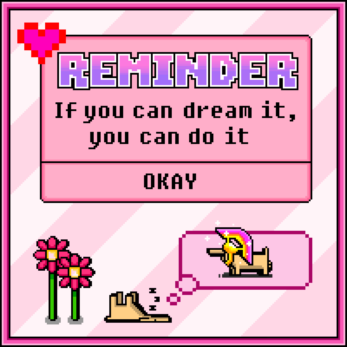 HPOffisiell's tweet photo. 💖 REMINDER 💖
"If you can dream it, you can do it." 🥰
▶️Visit us at: https://t.co/WtWa38S5Bc
#hundeparkennet #hundeparken #hundparken #hundeparkendk #pixelspel #spel #pixelgame #onlinegame #retrogaming #pixelart #pixel #game #dogs #reminder #quotes https://t.co/z8neNfRete