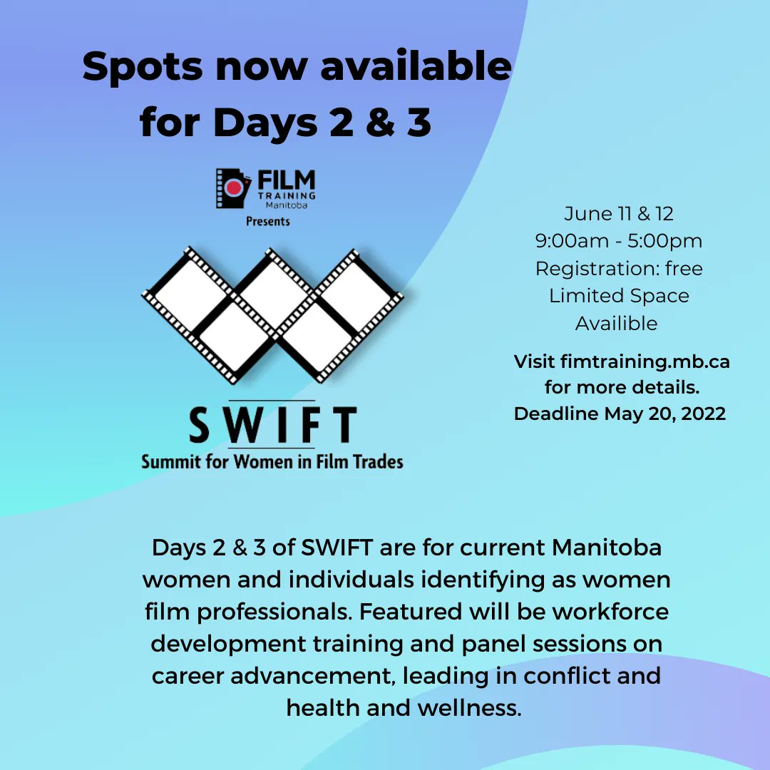 Spots are now available to non-union members! It is recommended those interested be available to attend both days of SWIFT. It is free to attend but space is limited and registration is first come first serve basis. Check out our website for more info: buff.ly/3L0iaMq