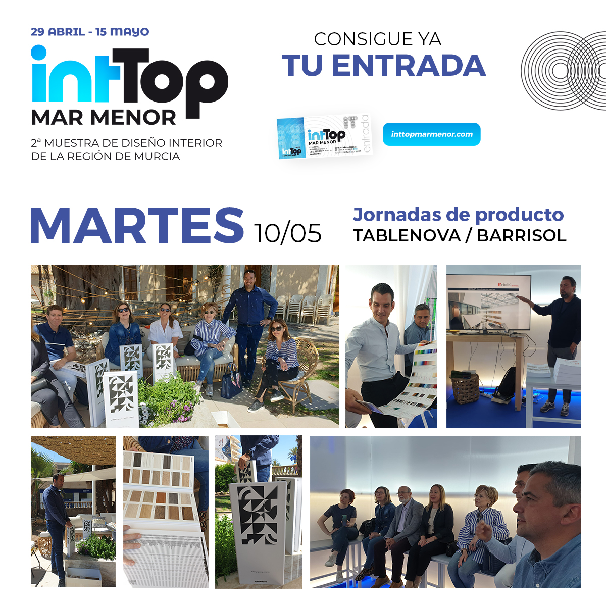 inttopcodid's tweet photo. La mañana de hoy la hemos dedicado a recibir en #IntTopMarMenor a nuestros buenos amigos de #Tablenova y @BARRISOL.

Hemos sumado dos nuevas #JornadasDeProducto a la programación de #IntTop. No nos cansamos de aprender con los mejores profesionales. https://t.co/T6XpKOGhNY
