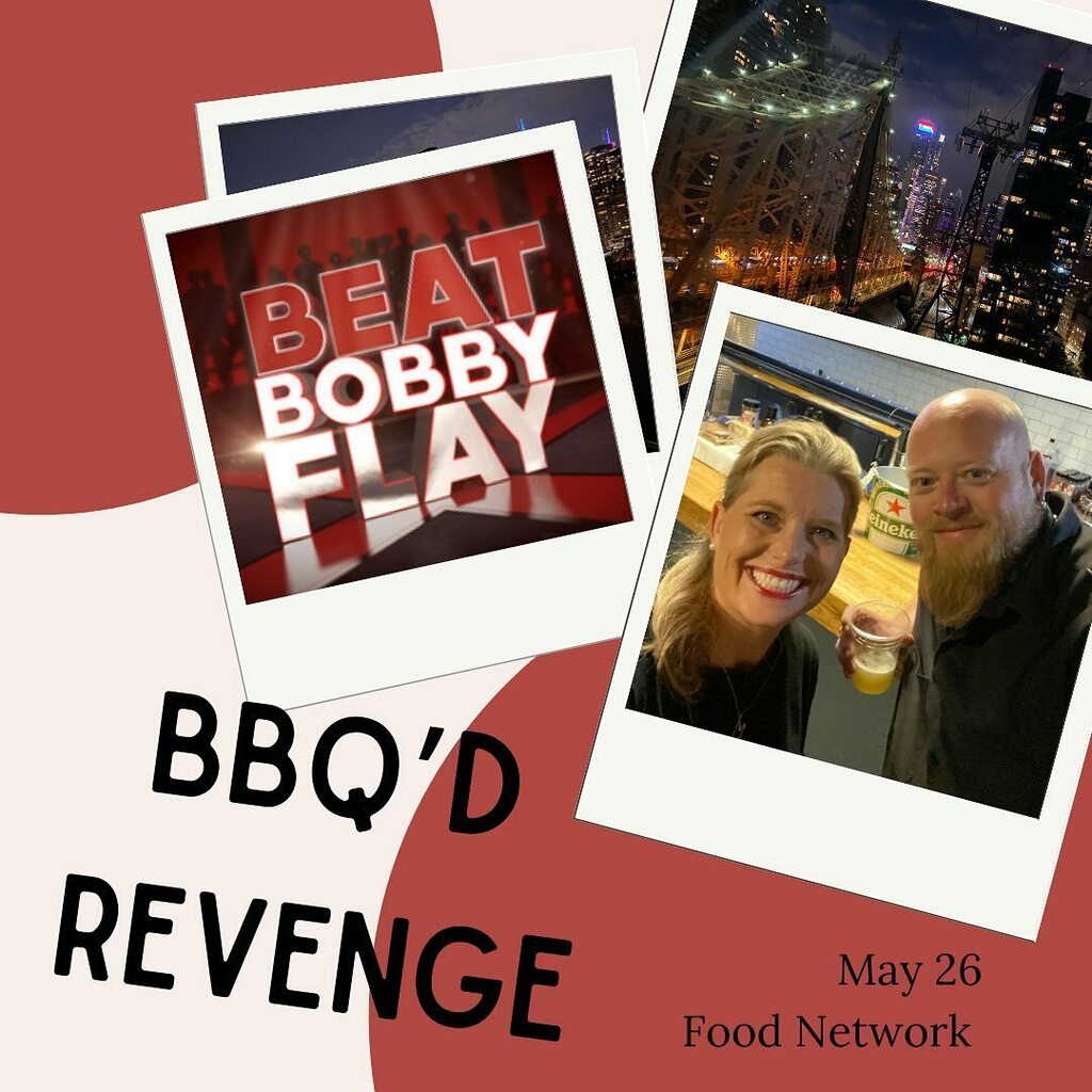 BurntFingerBBQ's tweet photo. Fellow #BBQBrawl alumni @davidmsandusky and I took a trip to NYC to complete on @foodnetwork Beat Bobby Flay. Tune in May 26th at 8pm CST. @bobbyflay didn’t pick us for his team, so he’s in for a little BBQ’d Revenge! https://t.co/0r9s3Ro03z https://t.co/DQl724qYue