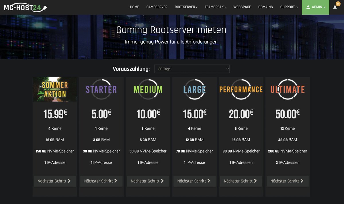 Wir verlosen 30 Gaming Rootserver (Paket: Sommer-Aktion) für 6 Monate kostenfrei.

Was musst du machen?👇
1. Beitrag Liken + ReTweeten
2. @MCHost24 folgen
3. Kommentiere, wofür du den Server nutzen wirst

Auflösung am 20.05.2022 um 20 Uhr auf Twitter. 
Viel Glück 🍀
