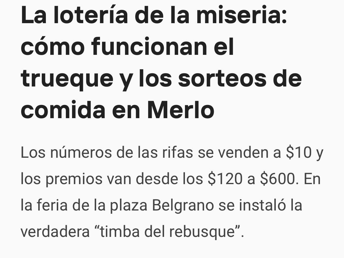 diegosantilli's tweet photo. “La lotería de la miseria”. Así se vive en la Provincia: trueques y sorteos para poner comida en la mesa, mientras el gobernador hace hilos de twitter sobre la emisión monetaria. ¿Nunca se van a hacer cargo de nada? https://t.co/p5yUgcFpNV