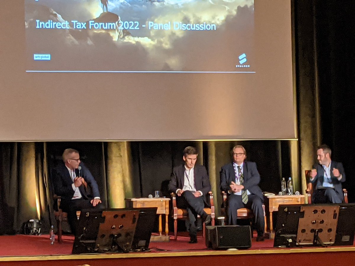 GrahamTilbury's tweet photo. Final #ITRIndirectTax session of the day (before the @WTS_Global drinks reception!)
Predictions for the future of #VAT with #GorkaEchevarria #DavidCurrie #MarlonvanAmersfoort and #MattiasFri https://t.co/sLrvUPhGXw