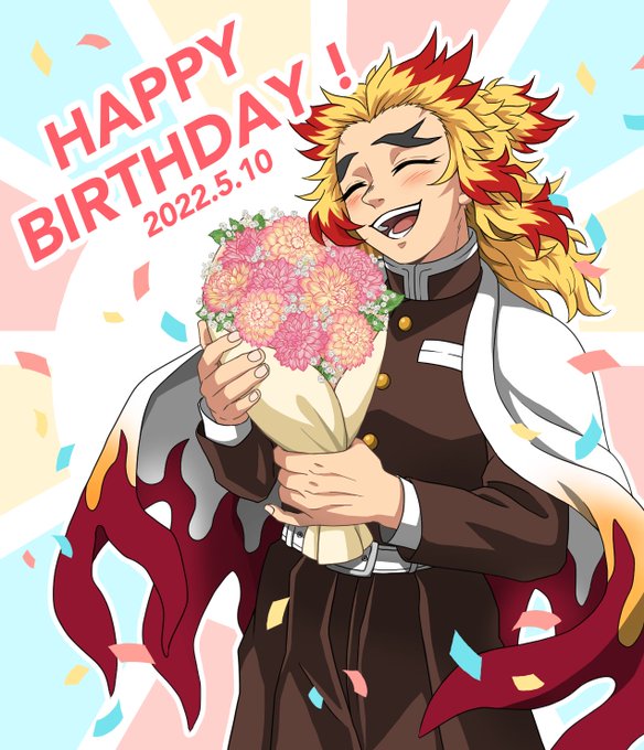 こめっとさんがTwitterに投稿した煉獄杏寿郎(鬼滅の刃)のイラスト。