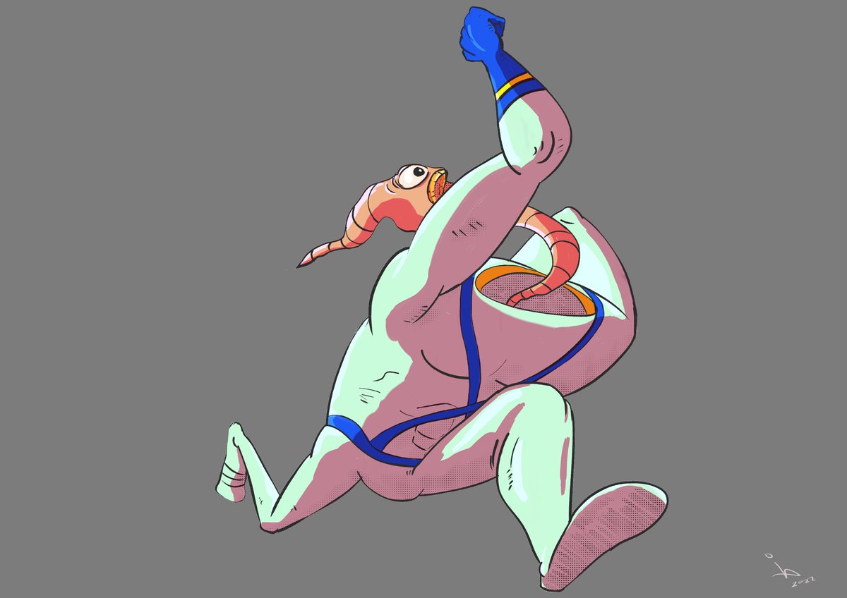 Italo_A4's tweet photo. Eu amava o Jim Minhoca!! 

#earthwormjim
#SNES
#digitaldrawing
#krita https://t.co/7DnSC0q1e9
