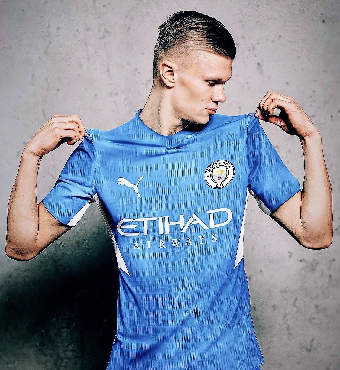 Manchester City Erling Haaland - Camiseta de primera calidad, estilo  vintage, trenzada, triblend Slub