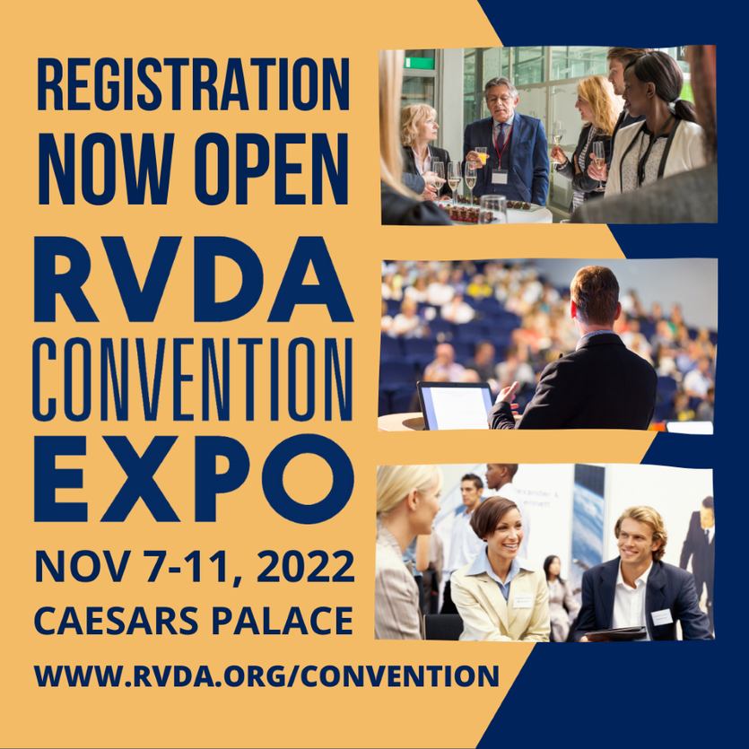 The 2022 RV Dealers Convention/Expo education program will provide segmented content based on dealership size, management structure, and revenue in addition to focusing on things dealers have in common. 

For more information and to register: rvda.org/convention

#RVDAConEx