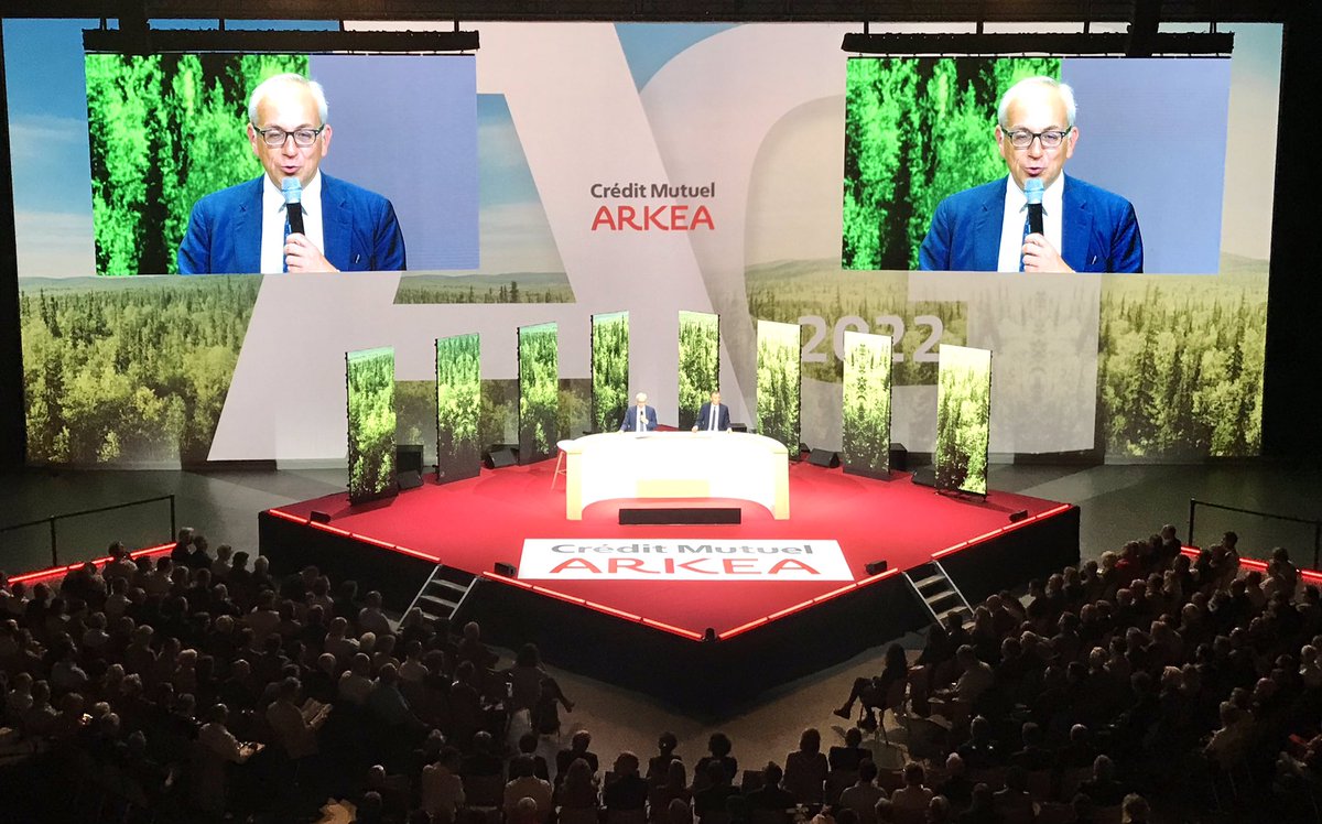 Aujourd’hui, j’ai eu l’opportunité de participer à l’Assemblée Générale du <a href="/cmarkea/">Crédit Mutuel Arkéa</a> depuis la <a href="/Glaz_Arena/">Glaz Arena</a> près de Rennes. 

✅ C’est une « AG historique », le <a href="/cmarkea/">Crédit Mutuel Arkéa</a> devient entreprise à mission. 

💬 « C’est à la fois une étape et une ambition. On choisit l’ambition. »